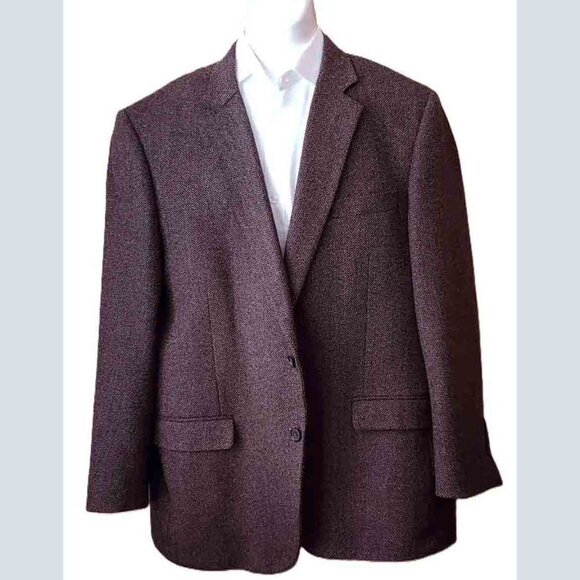 Brooks Brothers Blazer Herringbone Lanificio di Pray Italy Wool Cashmere 46R - Picture 1 of 5